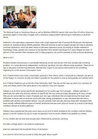 the national study on substance abuse as well