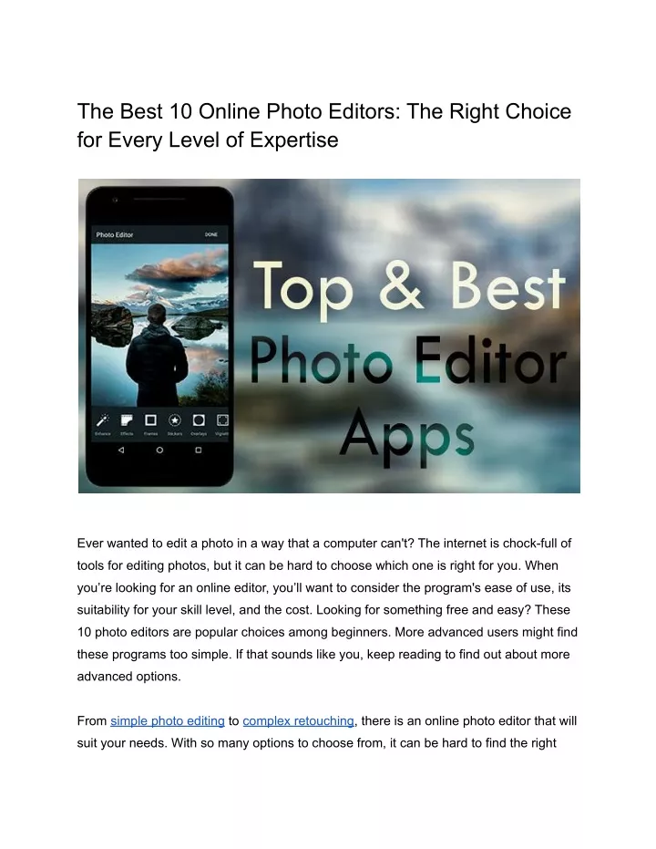 the best 10 online photo editors the right choice