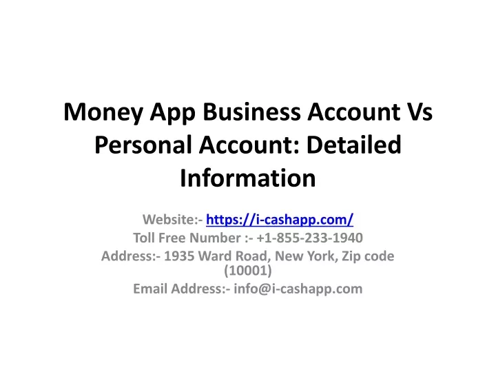 money app business account vs personal account