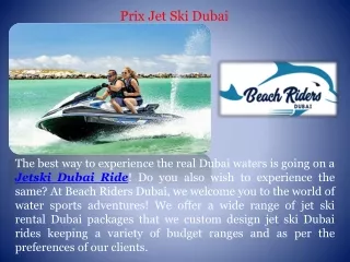 Prix Jet Ski Dubai