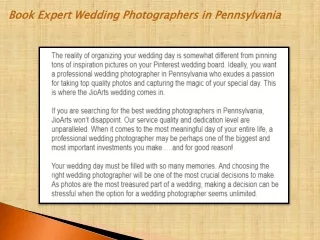 Book Expert Wedding Photographers in Pennsylvania