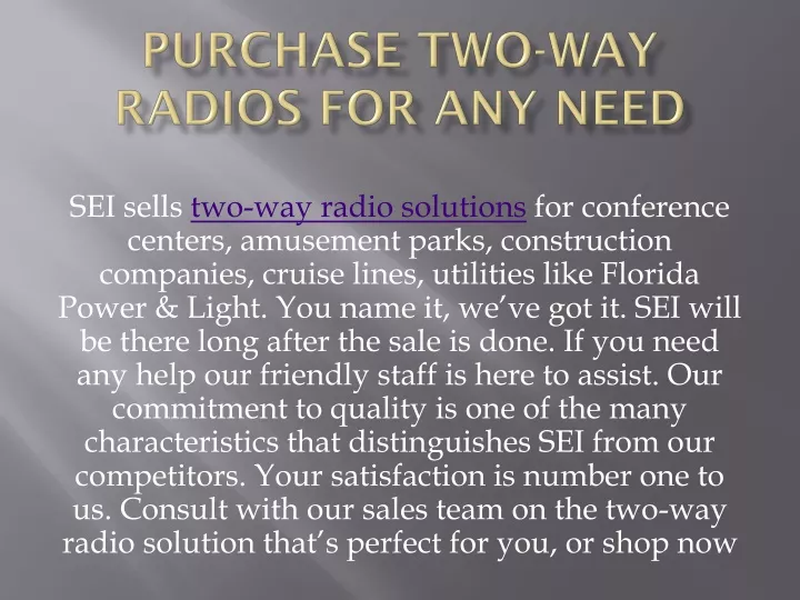 purchase two way radios for any need