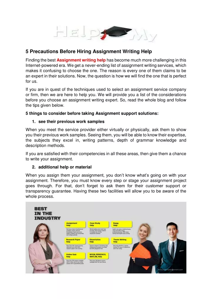 5 precautions before hiring assignment writing