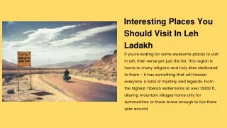 Interesting Places You Should Visit In Leh Ladakh