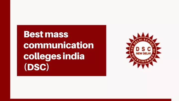 best mass communication colleges india dsc