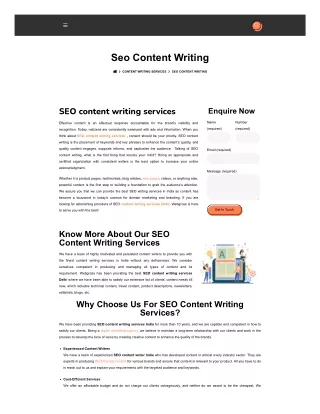 Professional SEO Content Writing Services India