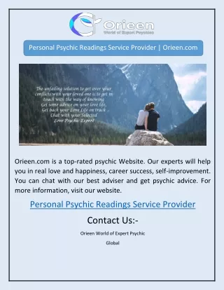 Personal Psychic Readings Service Provider | Orieen.com