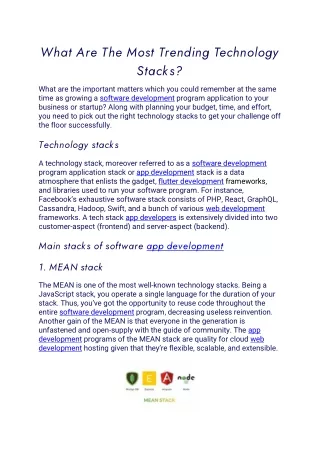 what are the most trending technology stacks what