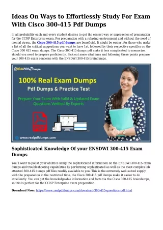 300-415 Pdf Dumps The Logical Preparation Resource