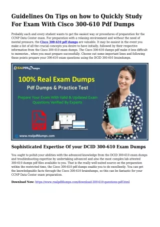 300-610 PDF Dumps To Solve Preparation Troubles