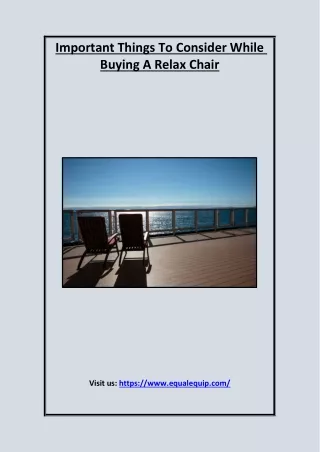 Important Things To Consider While Buying A Relax