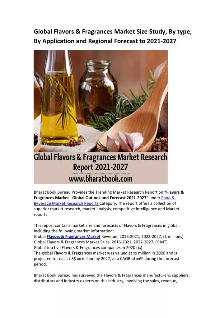 global flavors fragrances market size study