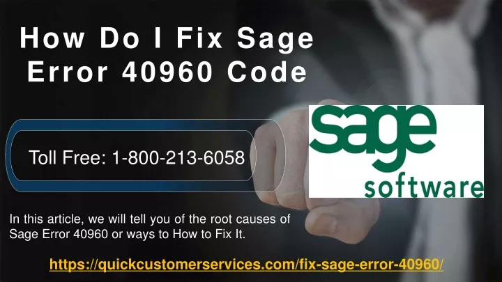 how do i fix sage error 40960 code