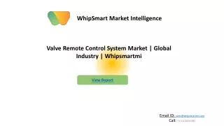 Valve Remote Control System Market  Research, Global Analysis | Forecast 2027