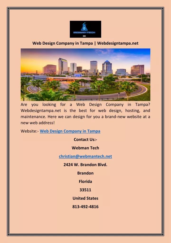 web design company in tampa webdesigntampa net