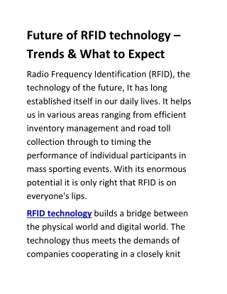 Future of RFID technology – Trends & What to Expect