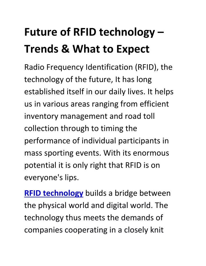future of rfid technology trends what to expect