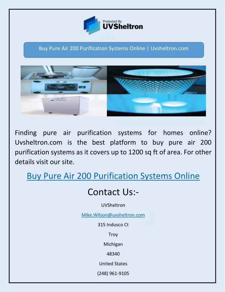 buy pure air 200 purification systems online