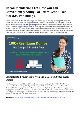 Sustainable 300-825 Dumps Pdf For Remarkable Result