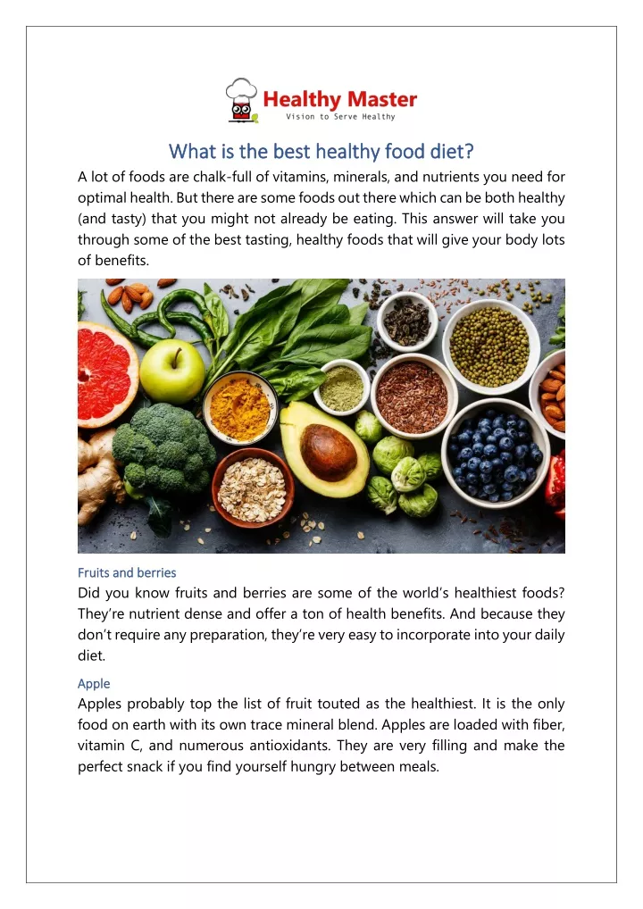 what is the best healthy food diet what