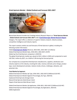 dried apricots market global outlook and forecast
