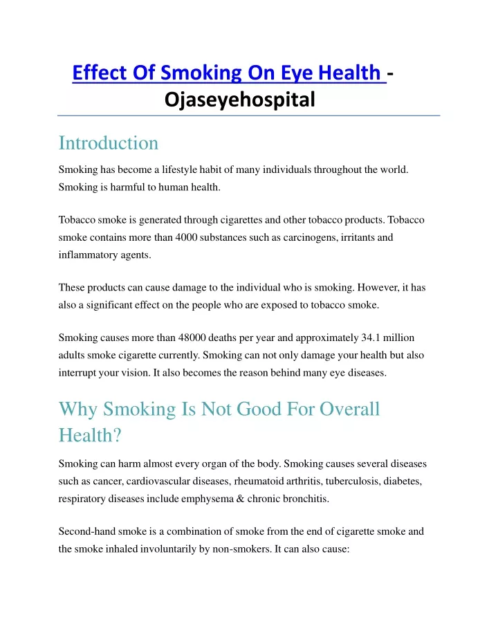 effect of smoking on eye health ojaseyehospital