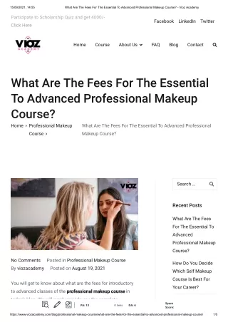 What Are The Fees For The Essential To Advanced Professional Makeup Course_ - Vioz Academy