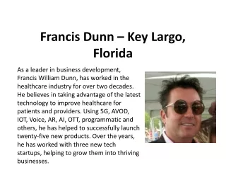 Francis Dunn – Key Largo, Florida