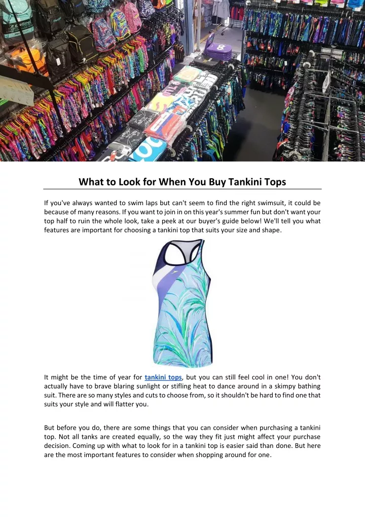 what to look for when you buy tankini tops