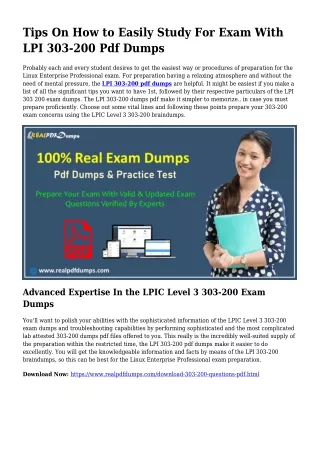 Important Planning By the Enable Of 303-200 Dumps Pdf