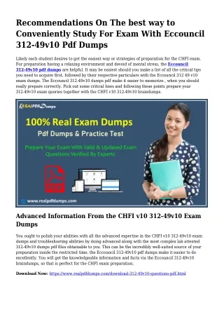 Worthwhile Preparing Through the Aid Of 312-49v10 Dumps Pdf
