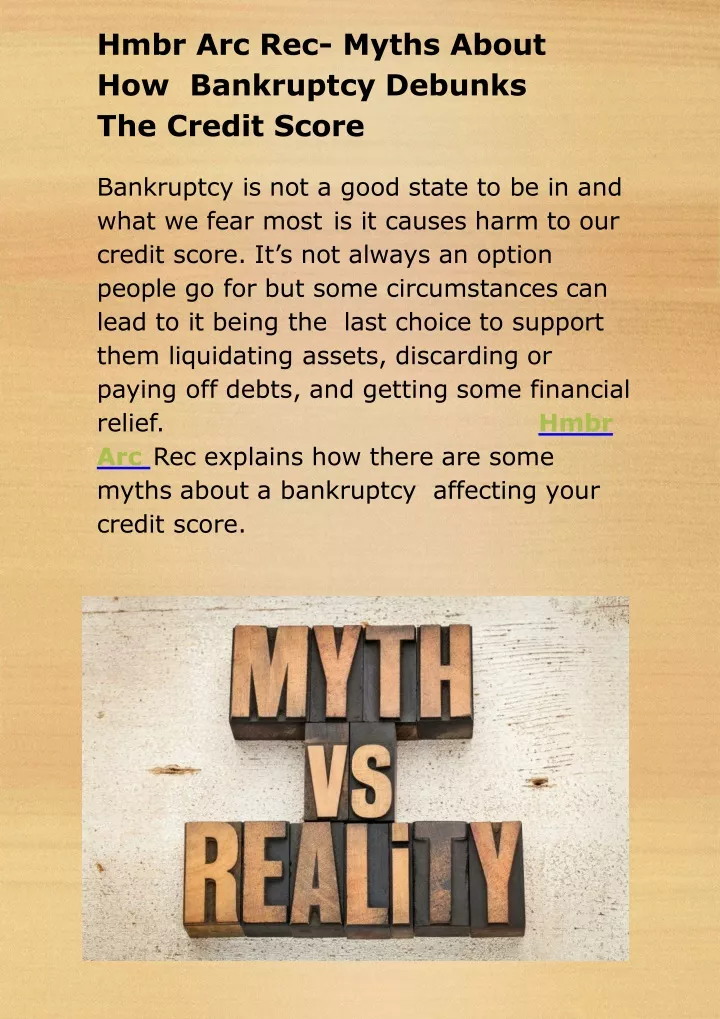 hmbr arc rec myths about how bankruptcy debunks