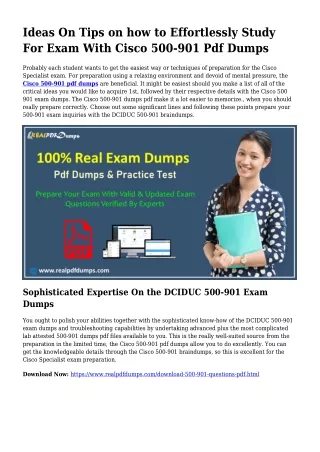 Important Planning Via the Help Of 500-901 Dumps Pdf