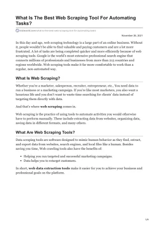 what is the best web scraping tool for automating