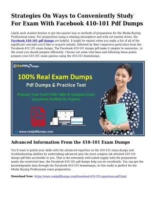 410-101 Pdf Dumps The Sensible Planning Source