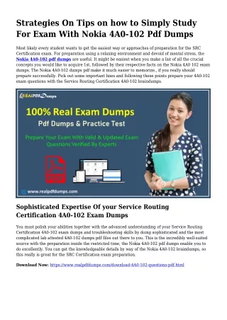 4A0-102 PDF Dumps To Solve Preparation Issues
