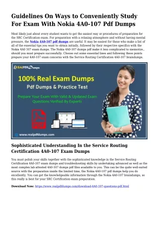 4A0-107 Pdf Dumps The Reasonable Preparation Source