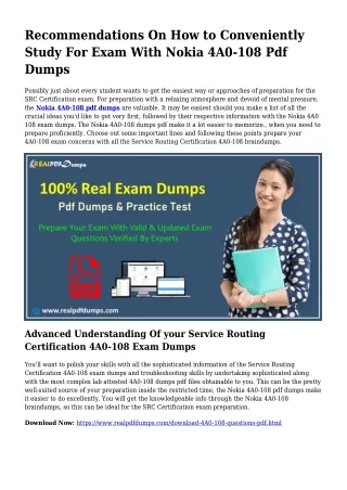 Viable Your Preparing By means of 4A0-108 Pdf Dumps