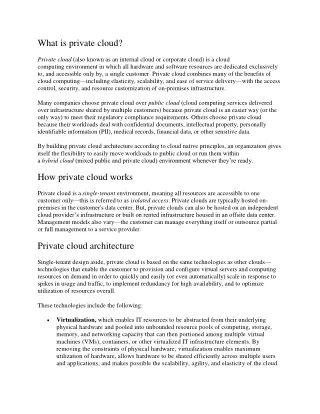 what is private cloud