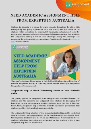 NEED ACADEMIC ASSIGNMENT HELP FROM EXPERTSIN AUSTRALIA