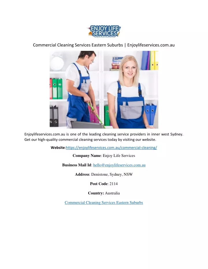 commercial cleaning services eastern suburbs