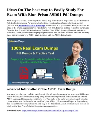 Polish Your Abilities With the Help Of ASD01 Pdf Dumps
