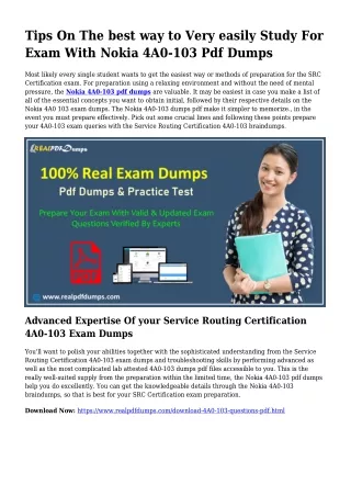Polish Your Abilities Using the Help Of 4A0-103 Pdf Dumps