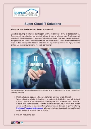 super cloud it solutions why do you need data