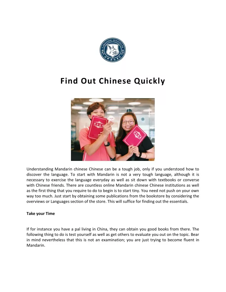 find out chinese quickly