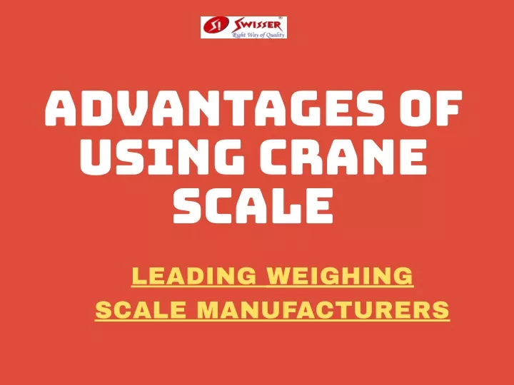 advantages of using crane scale