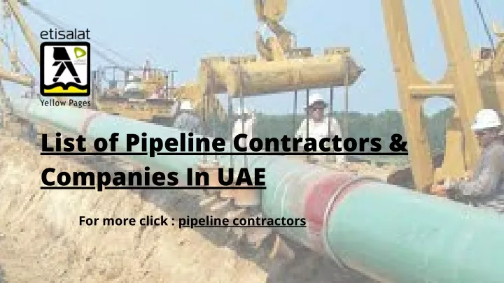 list of pipeline contractors companies in uae