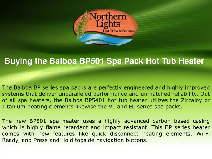 buying the balboa bp501 spa pack hot tub heater