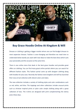 Buy Grace Hoodie Online At Kingdom & Will