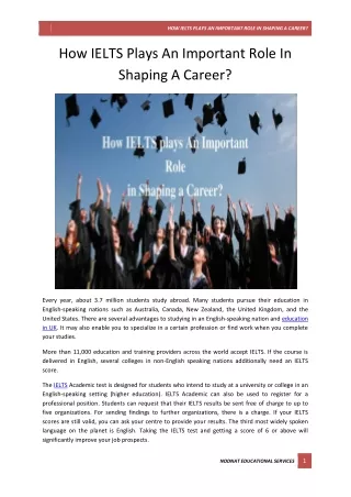 How IELTS Plays An Important Role In Shaping A Career?